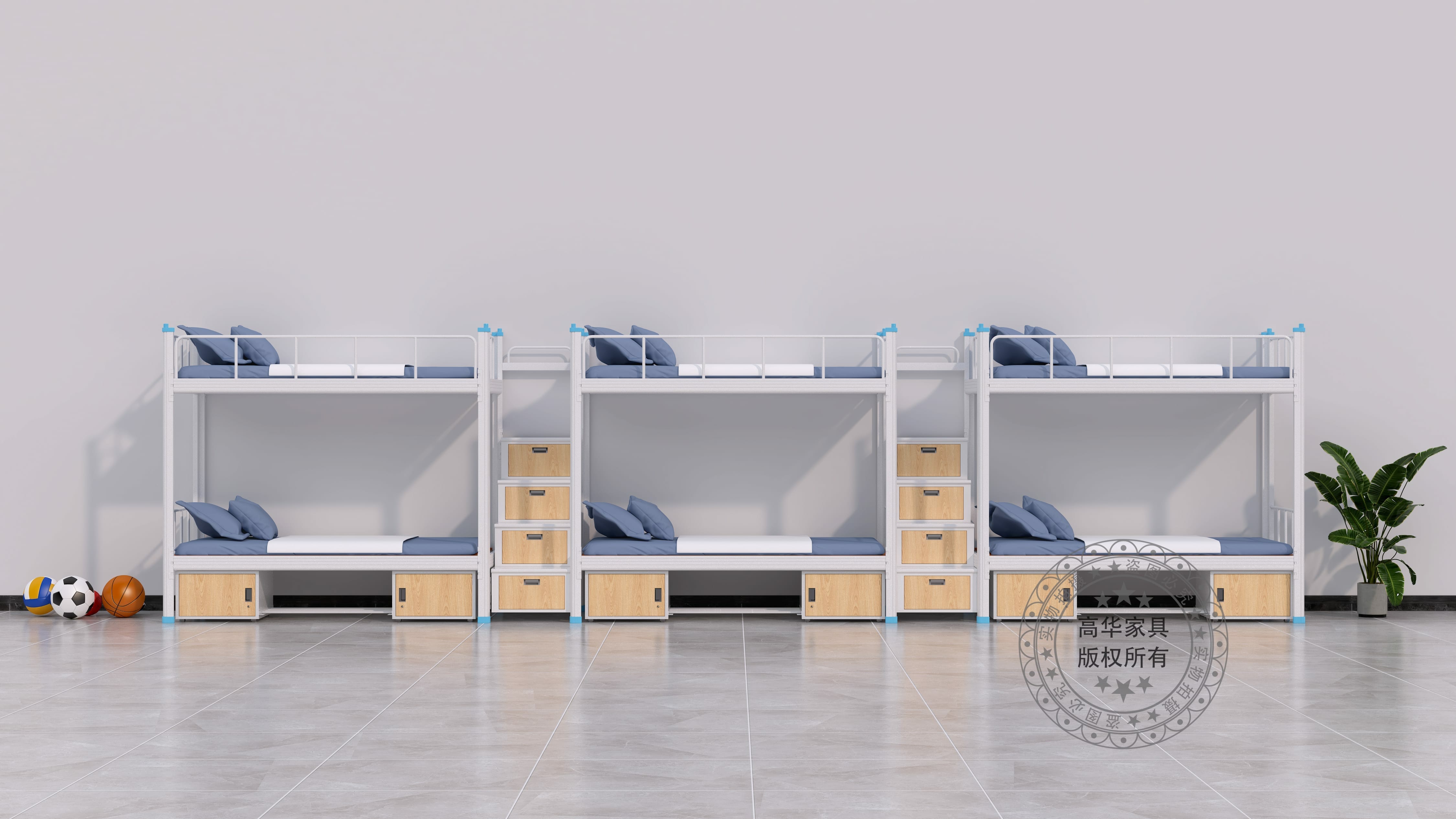 上下鋪雙層鐵床-GH-S-101